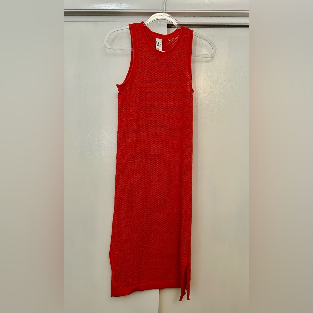 Pact Women's Beachside Linen Crochet Cover-Up Cayenne Size XS